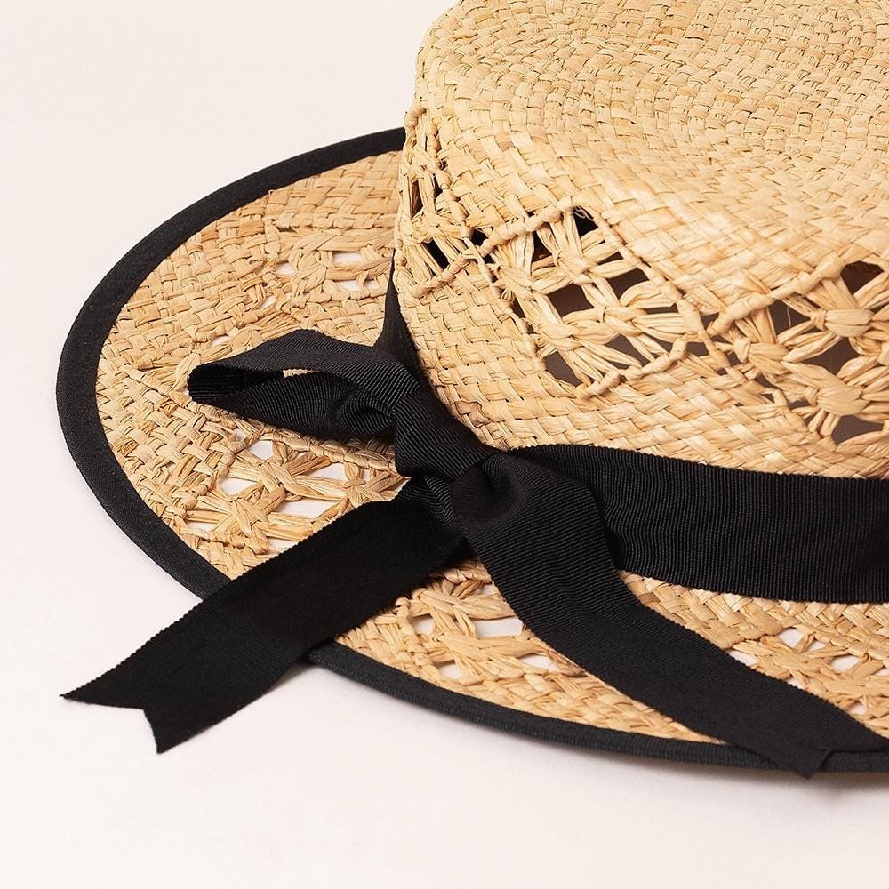Chapeau Paille Poupée MAELLE – Ancien, Made In France, Fleurs Ruban