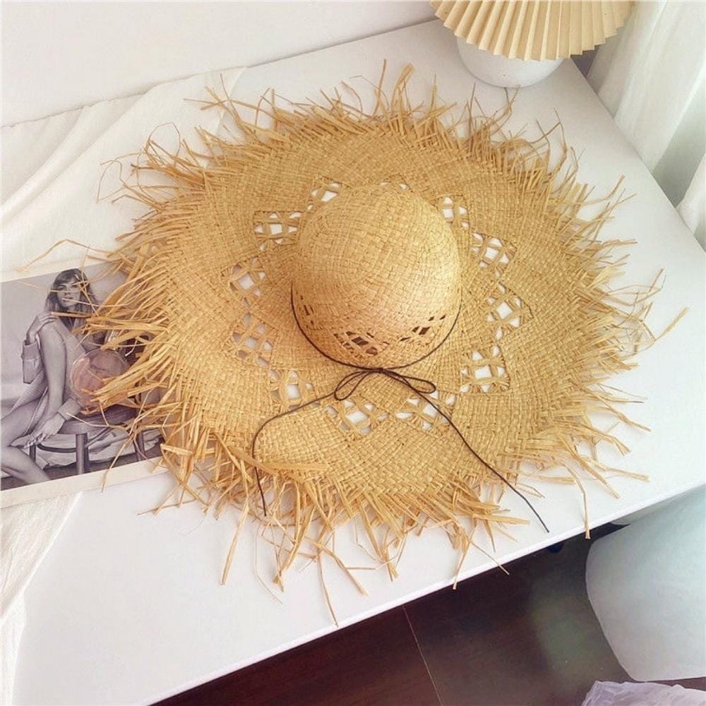 Chapeau De Soleil En Paille Naturelle - Taille Unique - Neuf Sans étiquette