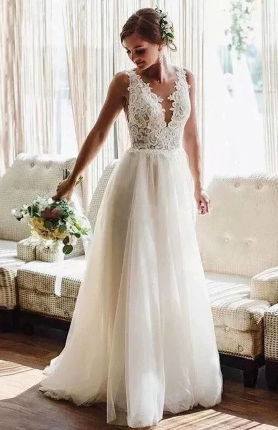 Reine Rustique | Robe De Mariée Style Empire Bohème BLANC / 2