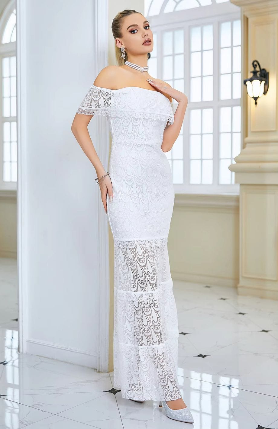 Robe Blanche En Dentelle - Taille 38/40 - Occasion En Très Bon état - Style Romantique