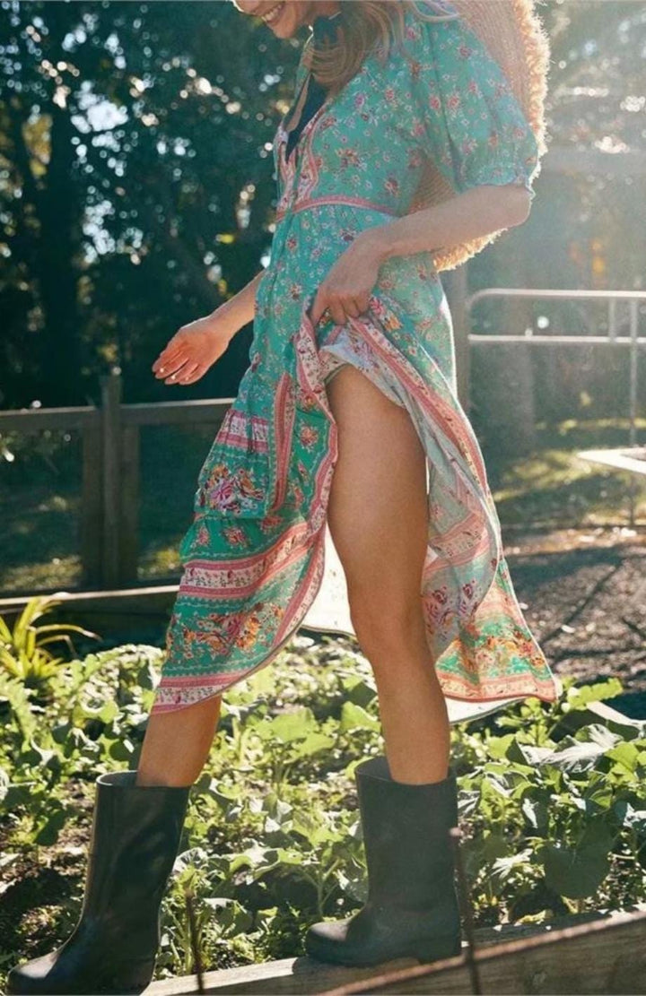 Robe Bohème Champêtre Fille | Reine Rustique