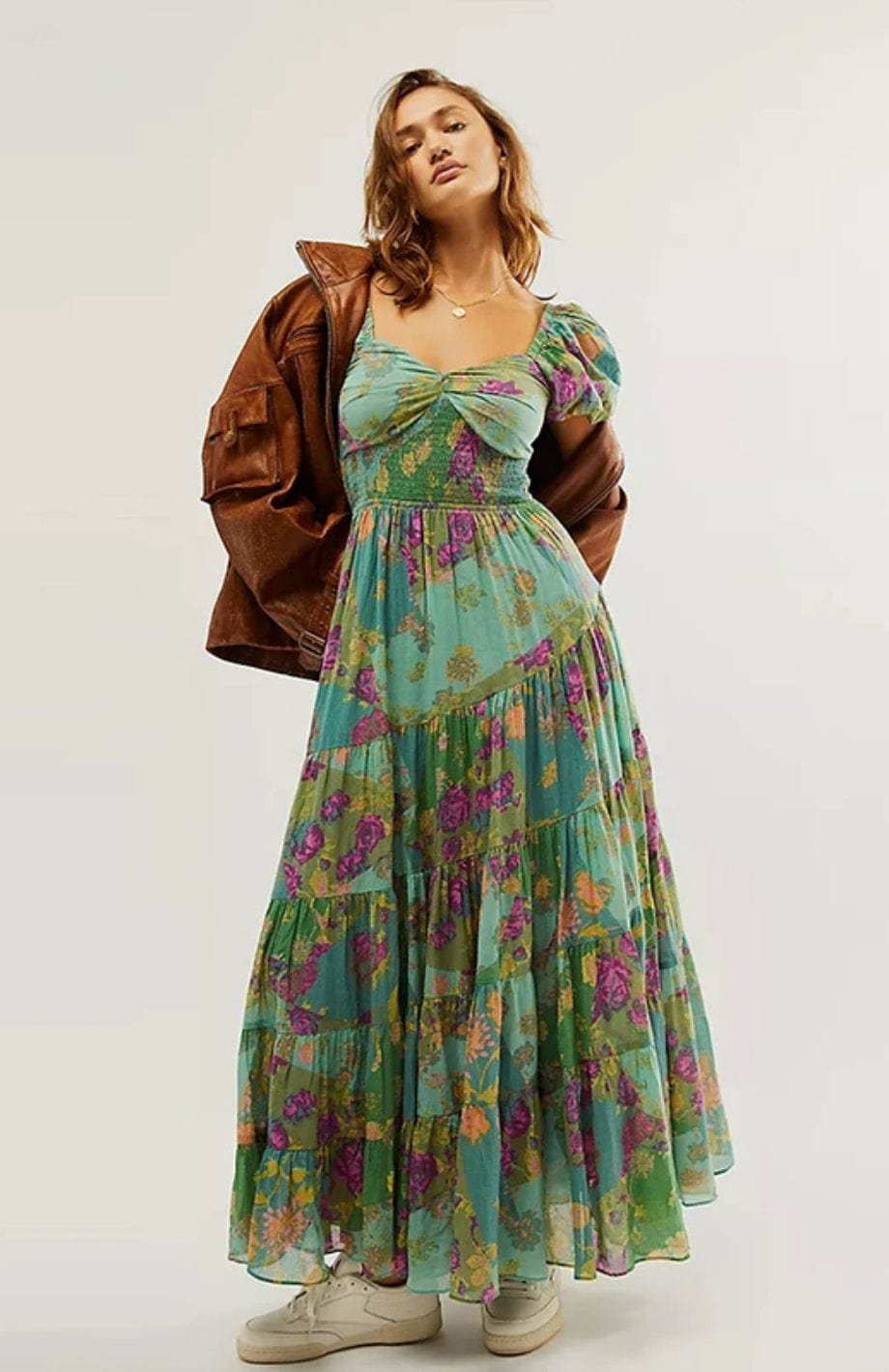 Robe Champêtre Dos Nu VERT / S