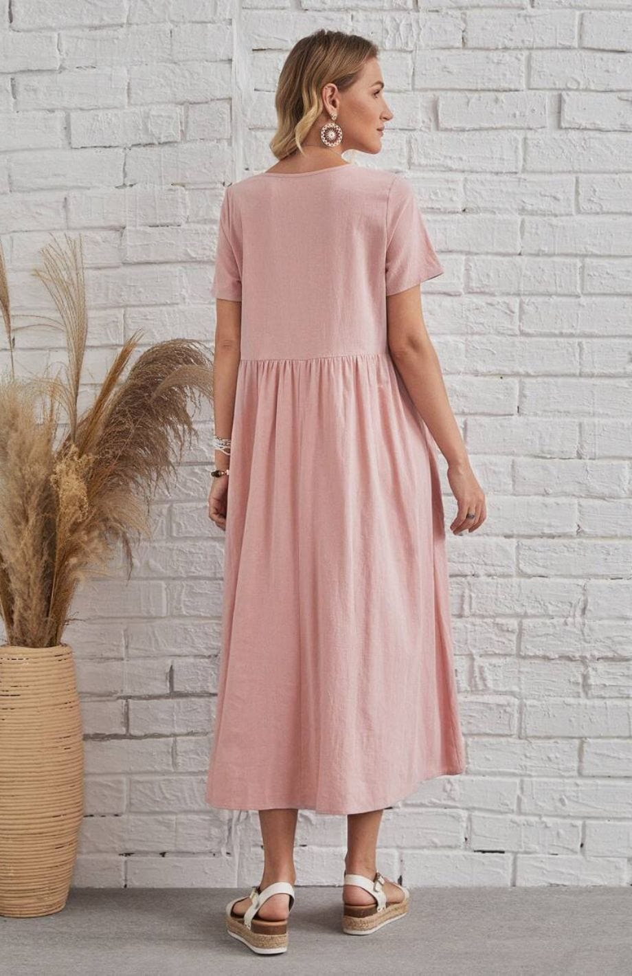 Robe Champêtre Rose Pale | Reine Rustique