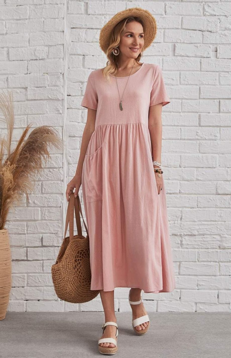 Robe Champêtre Rose Pale | Reine Rustique ROSE PALE / S