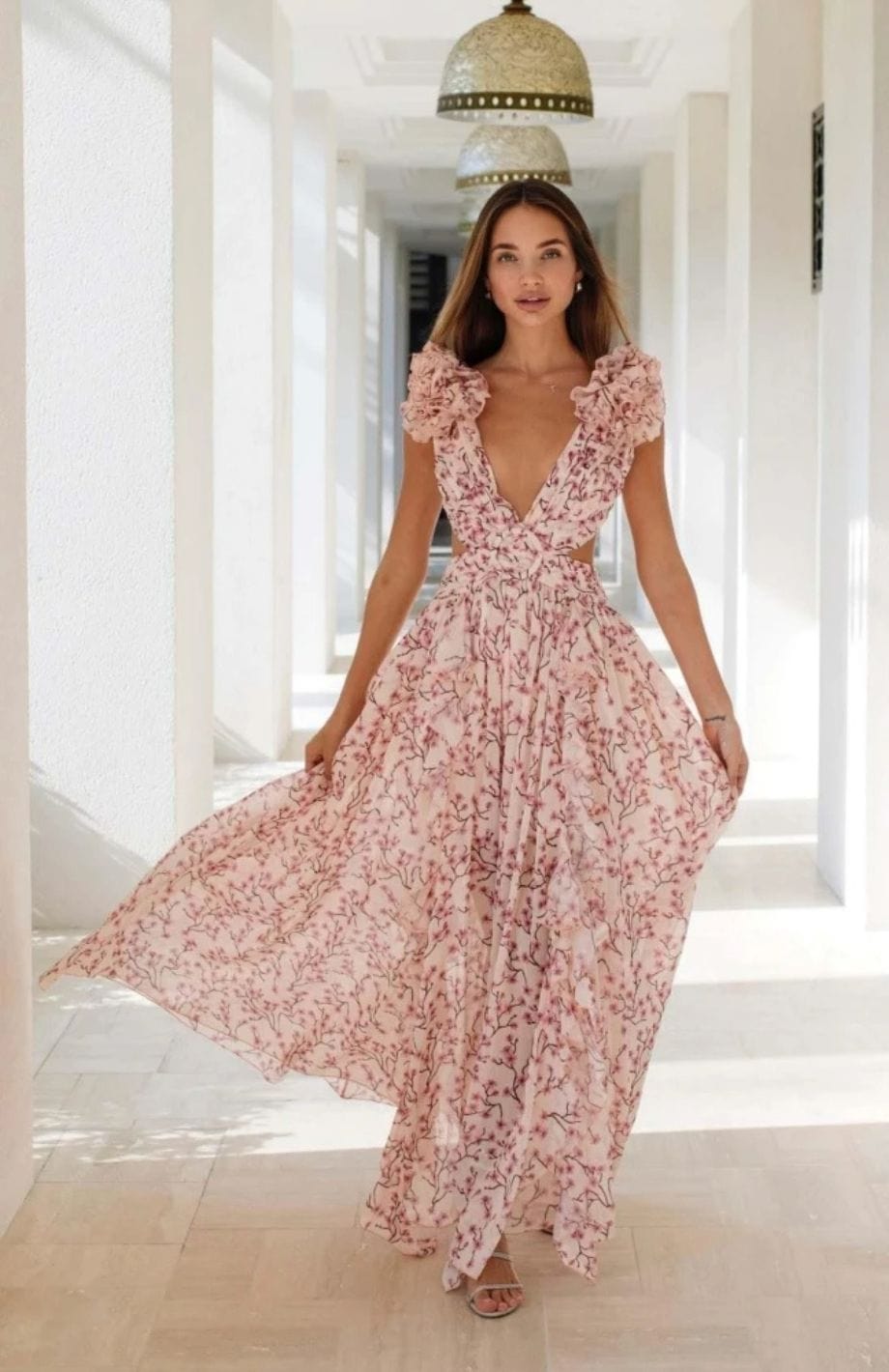 Costume Tenue Vieux Rose Robe Longue Robe Dentelle Vieux Rose ASOS