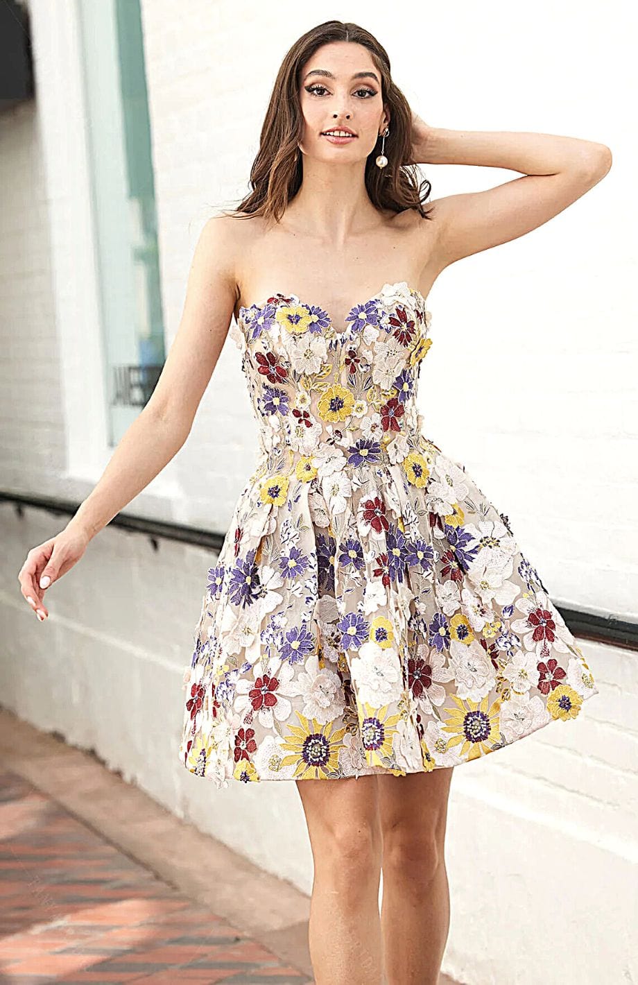 Robe Courte Robe Cocktail Colorée Robe Cocktail Fleurie Courte