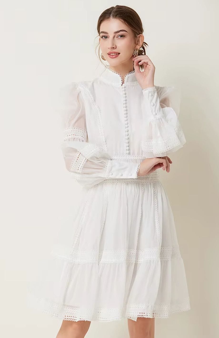 Robe De Baptême Champêtre Femme | Reine Rustique BLANC / M
