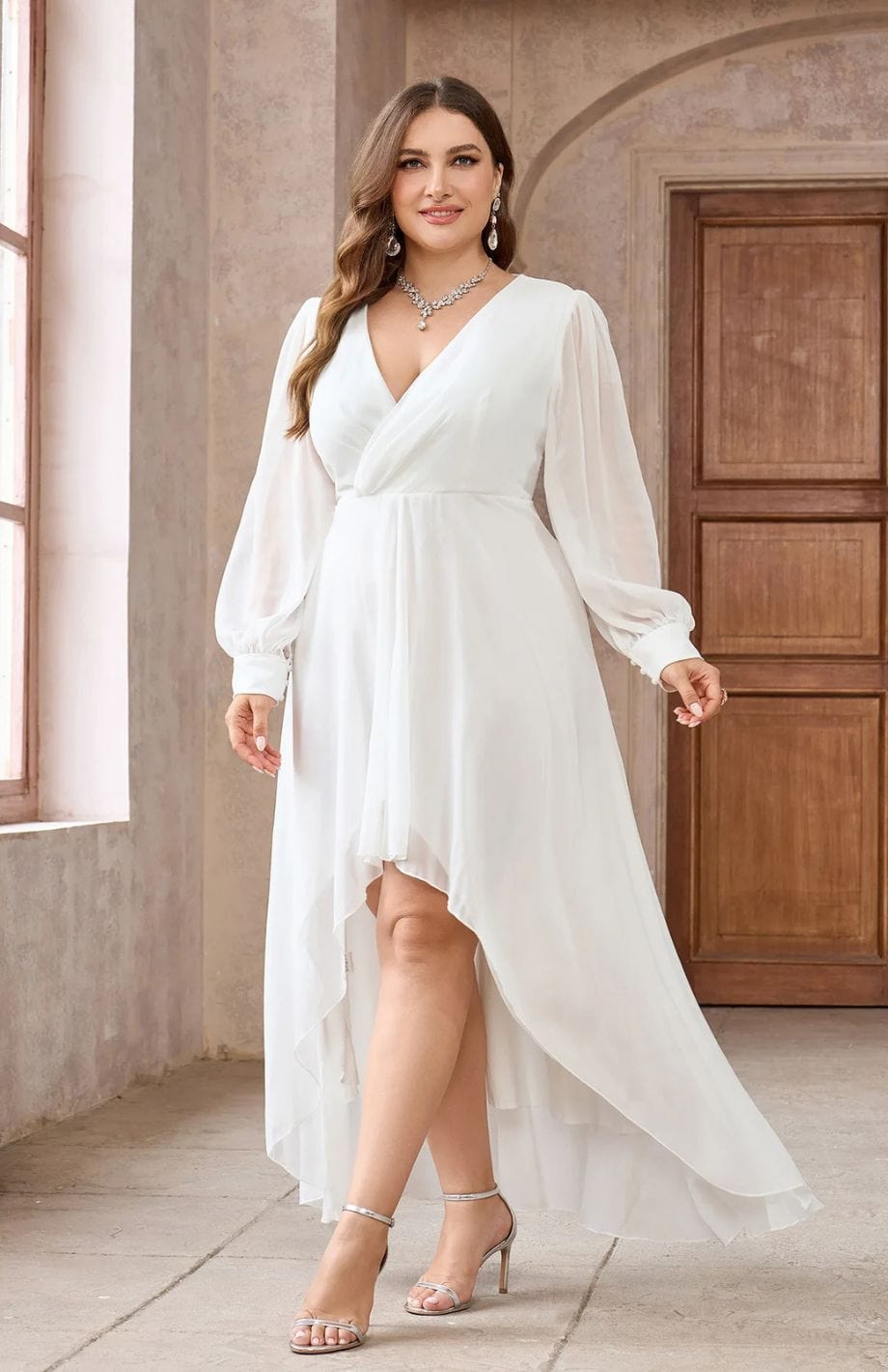 Robe De Mariée Femme Ronde Dentelle BLANC / 0XL