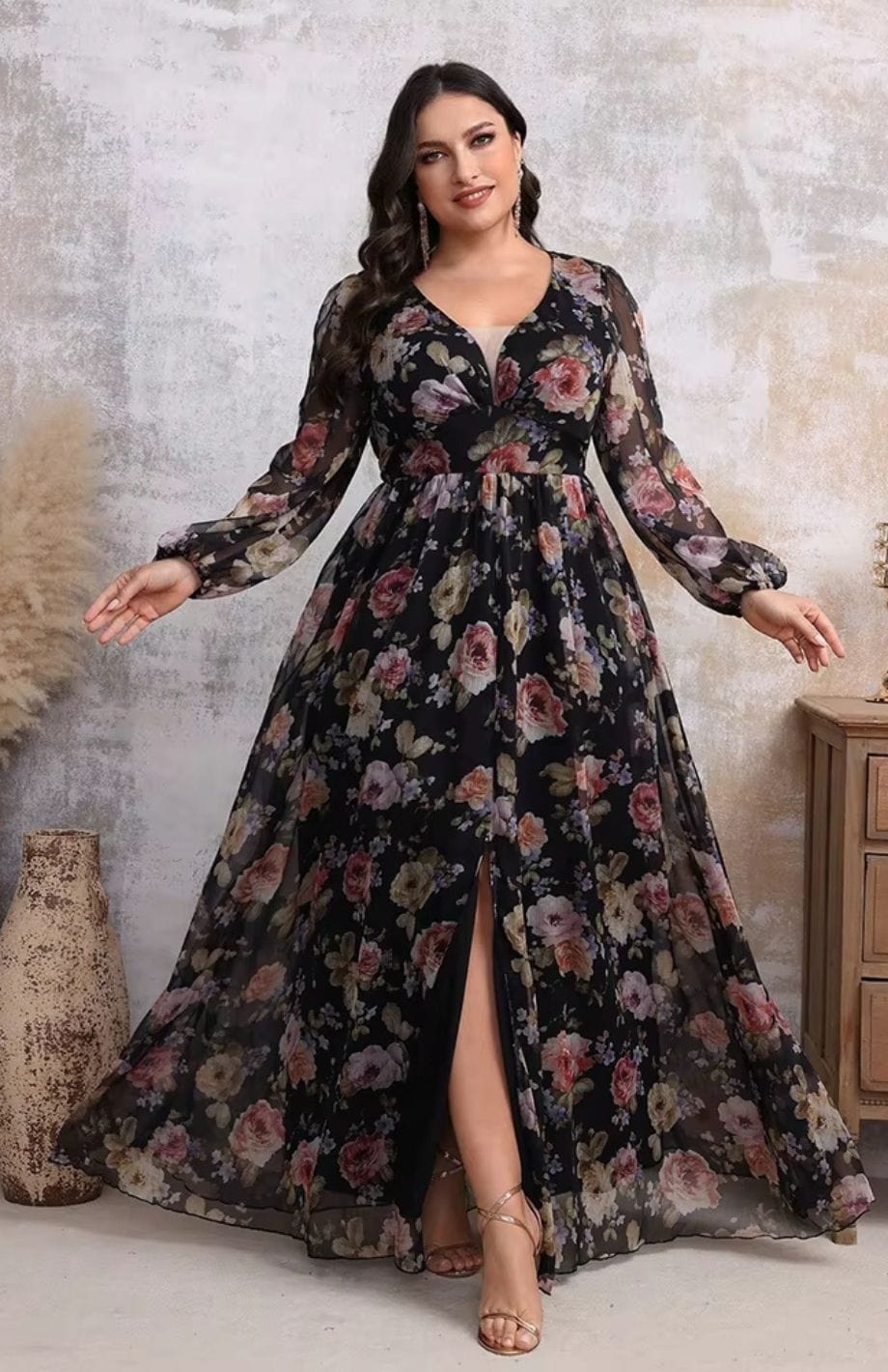 Robe Longue Grande Taille Bohème Reine Rustique