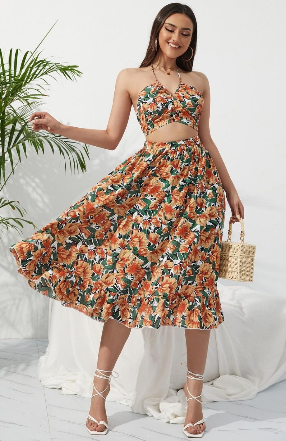 Tenue Champêtre Chic | Reine Rustique ORANGE / S