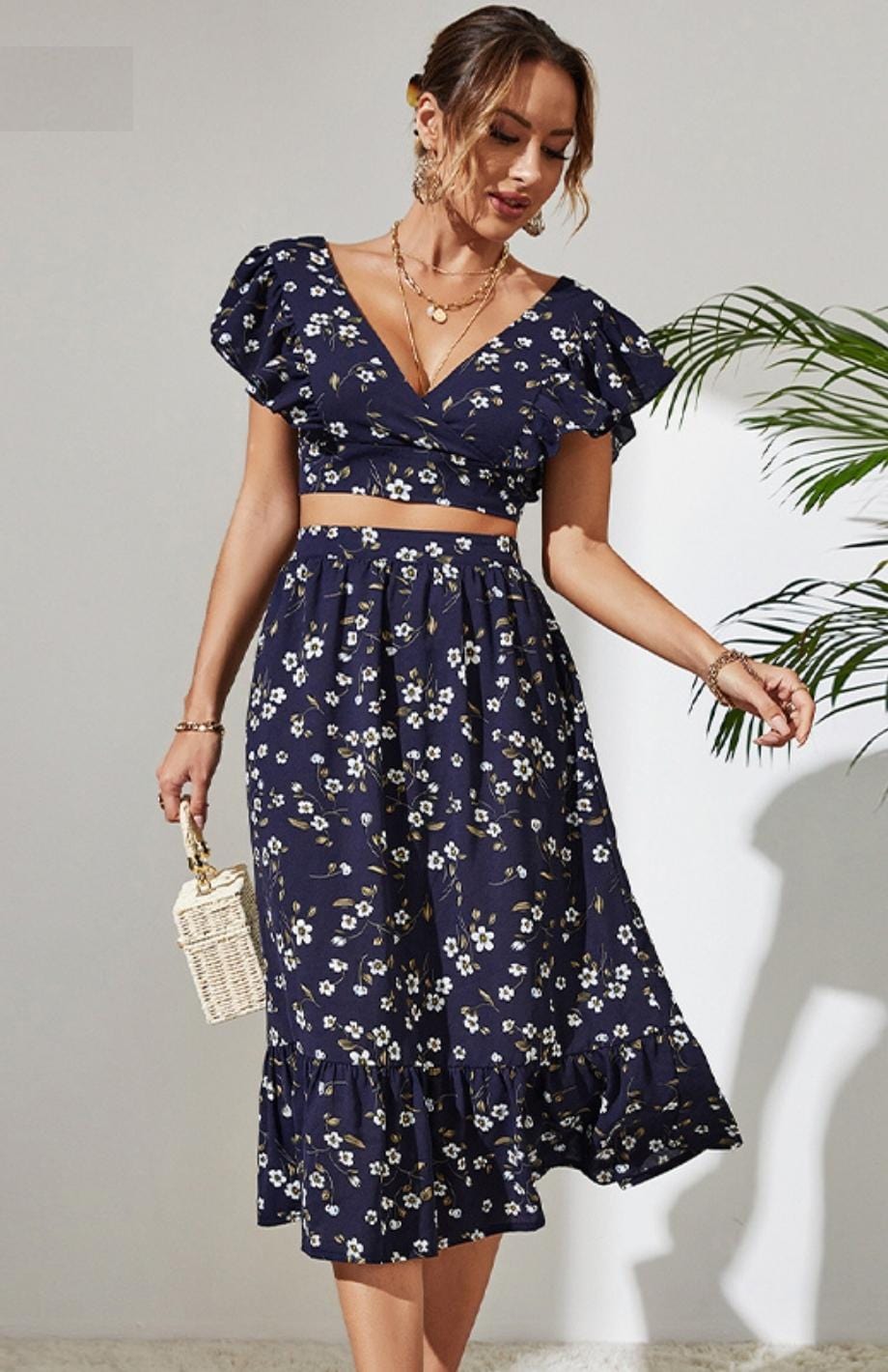 Tenue Chic pour Mariage Champêtre | Reine Rustique BLEU MARINE / S