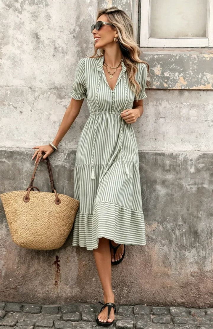 Robe Chemise Femme Champêtre | Reine Rustique VERT / S