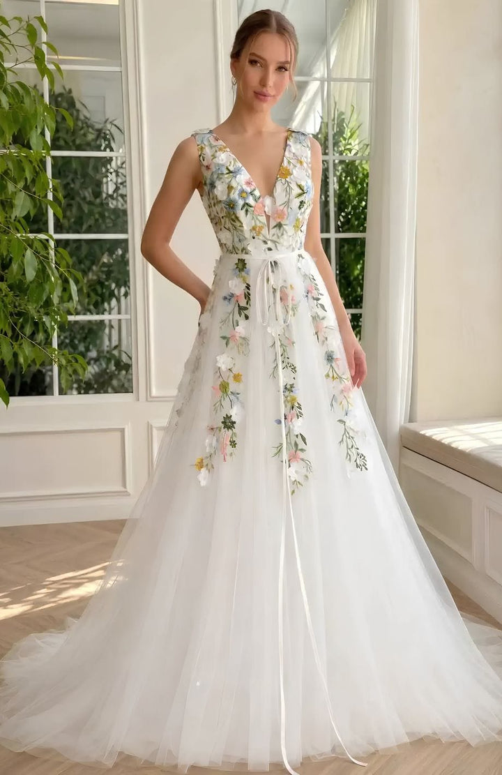 Robe De Mariée Bohème Fleurie | Reine Rustique IVOIRE / 32