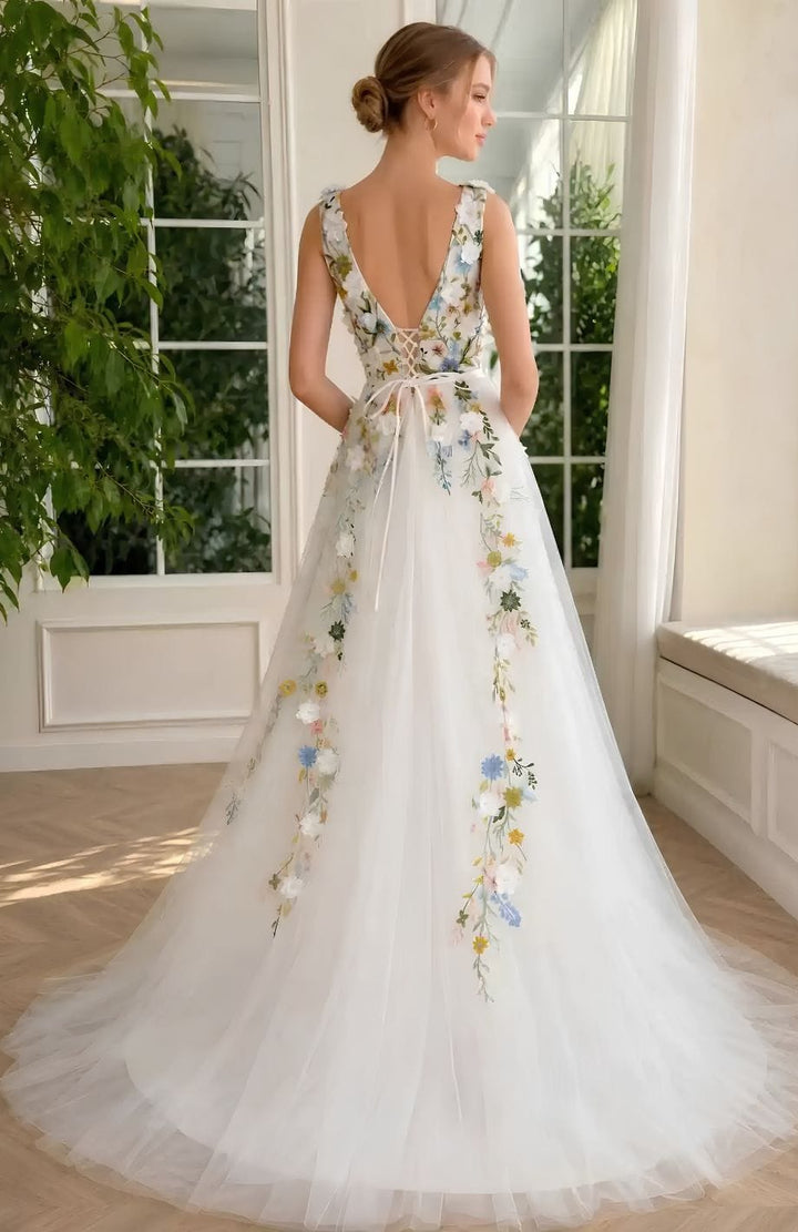 Robe De Mariée Bohème Fleurie | Reine Rustique