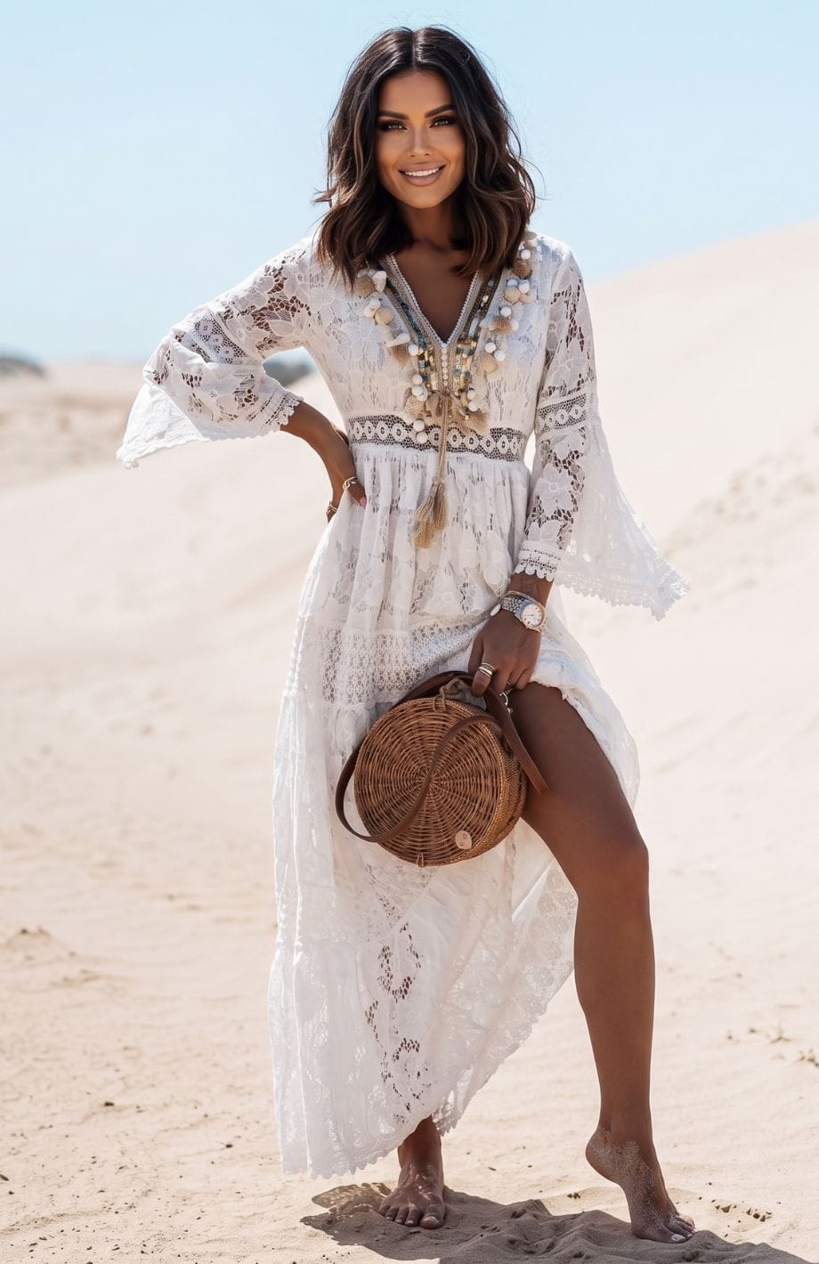 Robe De Mariée Bohème Chic | Reine Rustique BLANC / S