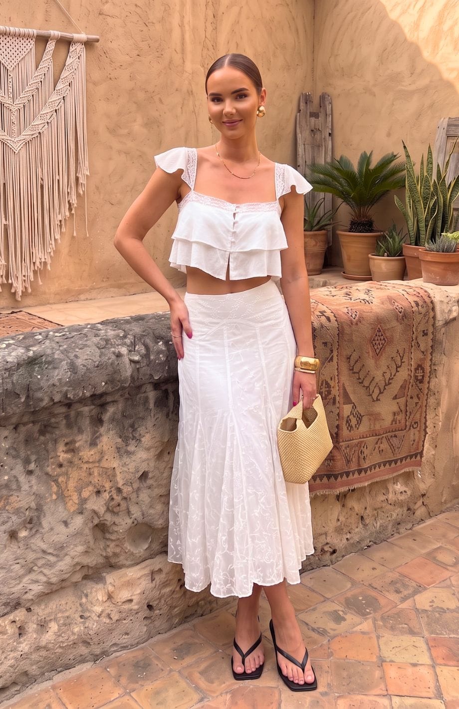 Tenue Bohème Chic | Reine Rustique BLANC / S