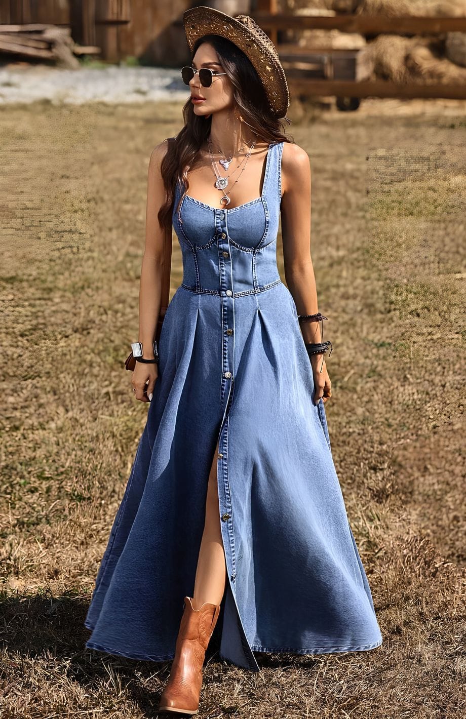 Robe Bohème En Jean | Reine Rustique BLEU / S