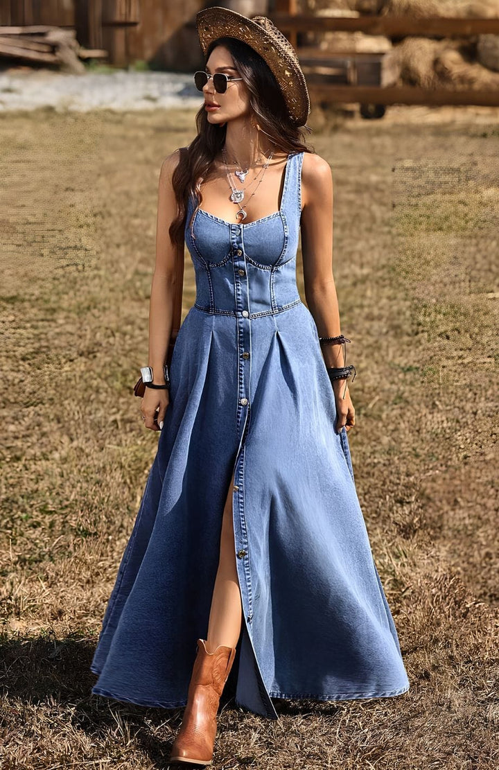 Robe Bohème En Jean | Reine Rustique BLEU / S