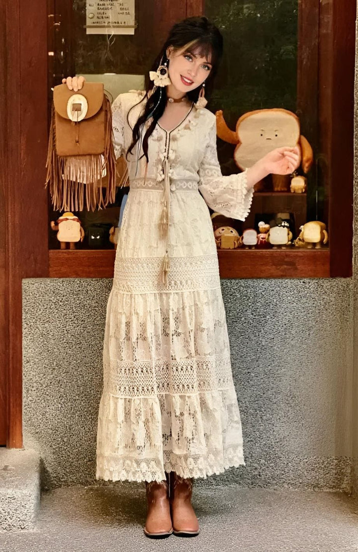 Robe Bohème Chic Pour Invite Mariage | Reine Rustique IVOIRE / S