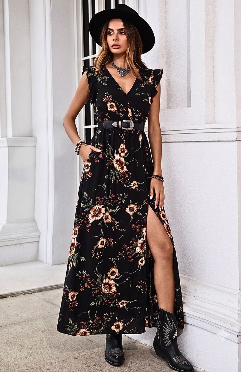 Robe Longue Imprimé Floral | Reine Rustique