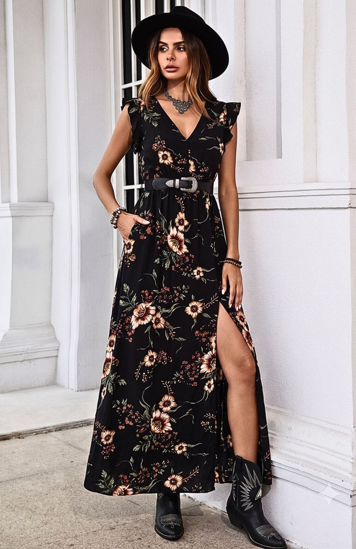 Robe Longue Imprimé Floral | Reine Rustique