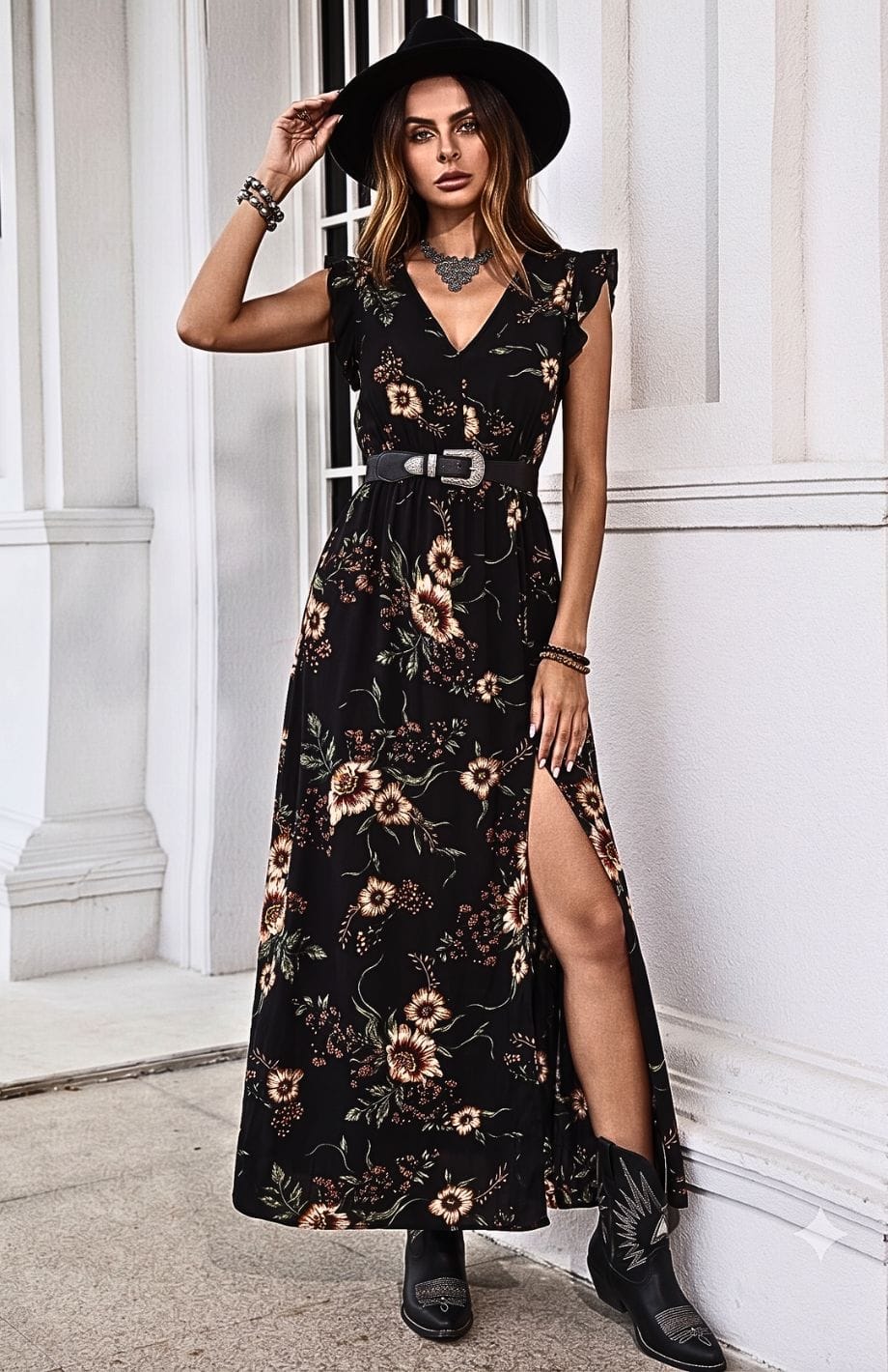 Robe Longue Imprimé Floral | Reine Rustique