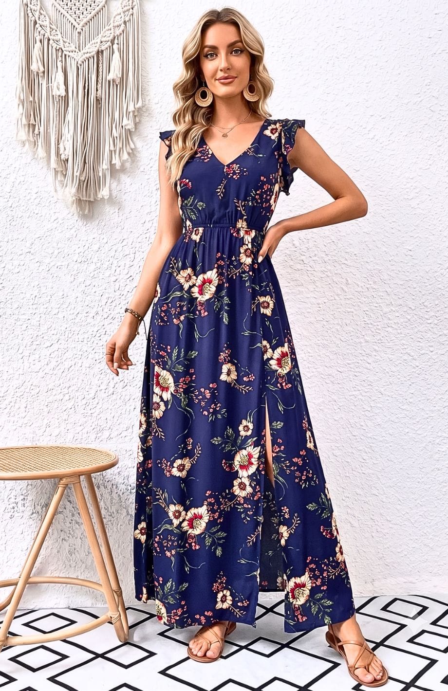 Robe Longue Imprimé Floral | Reine Rustique