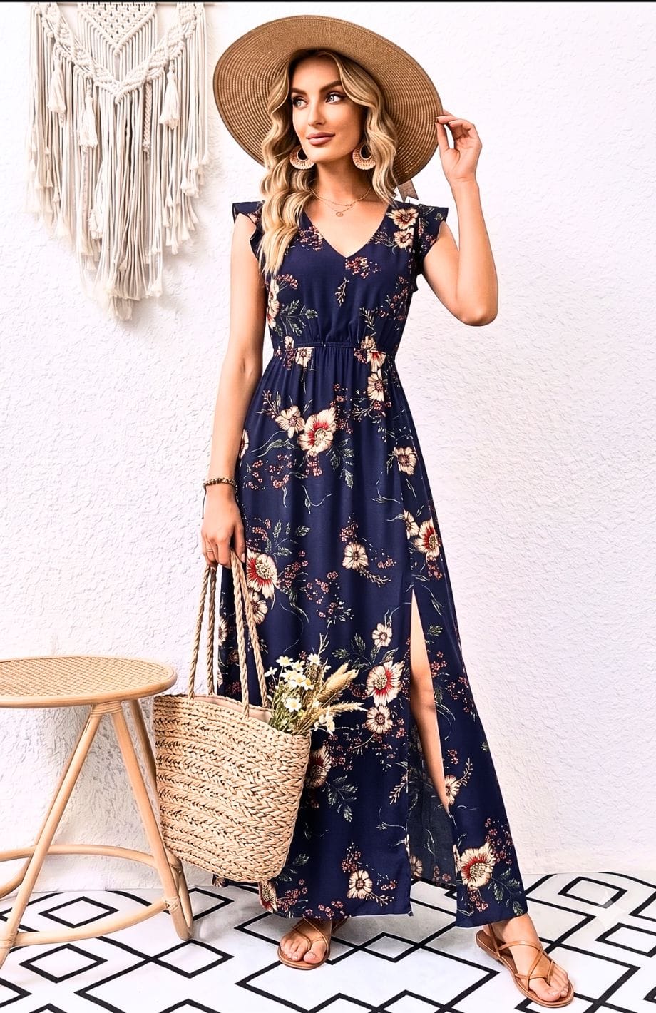 Robe Longue Imprimé Floral | Reine Rustique