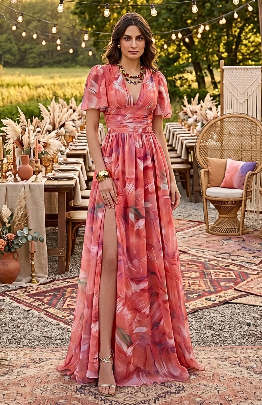 Robe Cocktail Mariage Bohème Chic | Reine Rustique