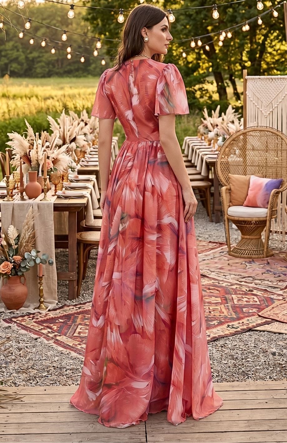 Robe Cocktail Mariage Bohème Chic | Reine Rustique
