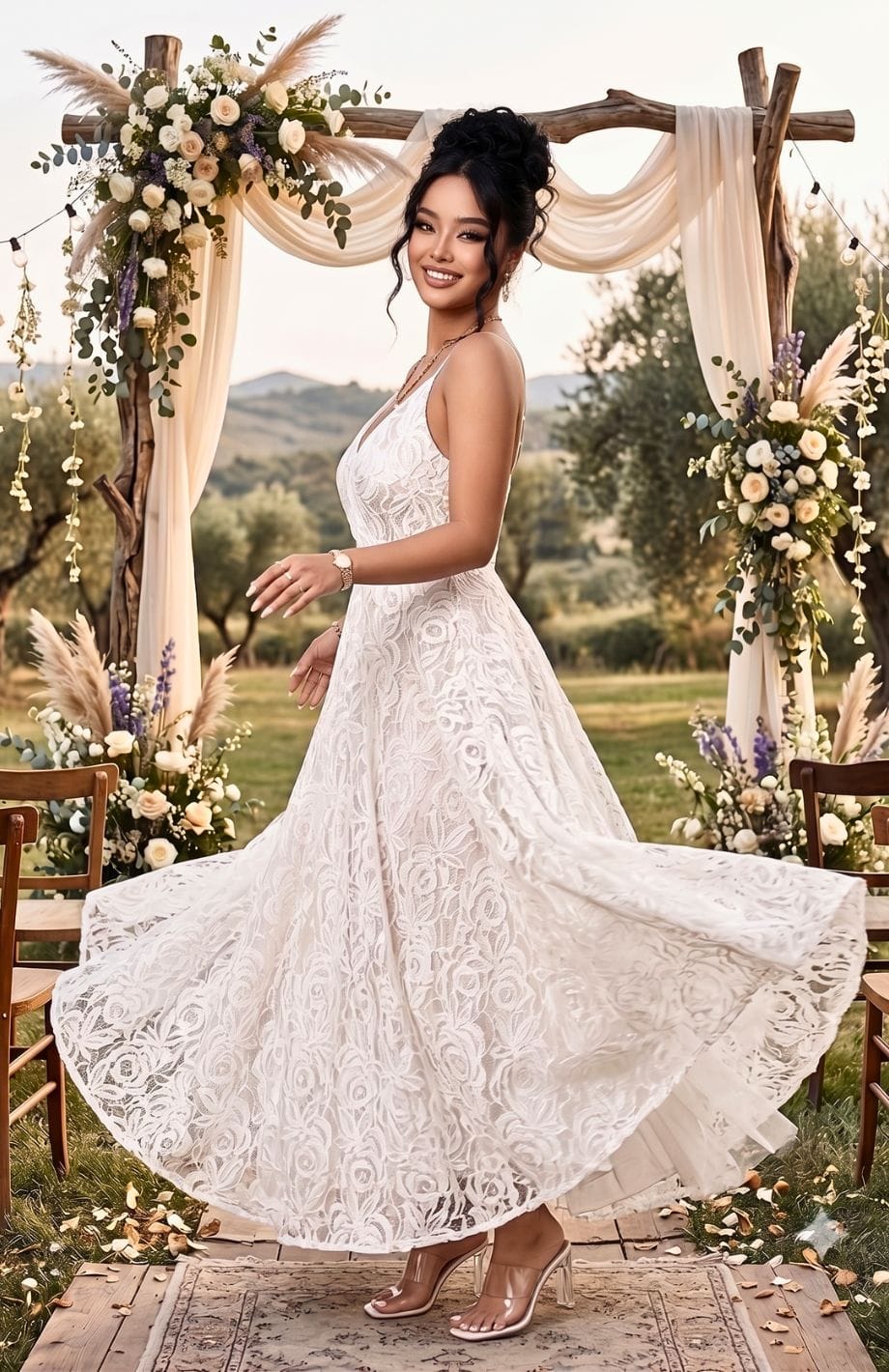 Robe Bohème Chic Invite Mariage Grande Taille | Reine Rustique