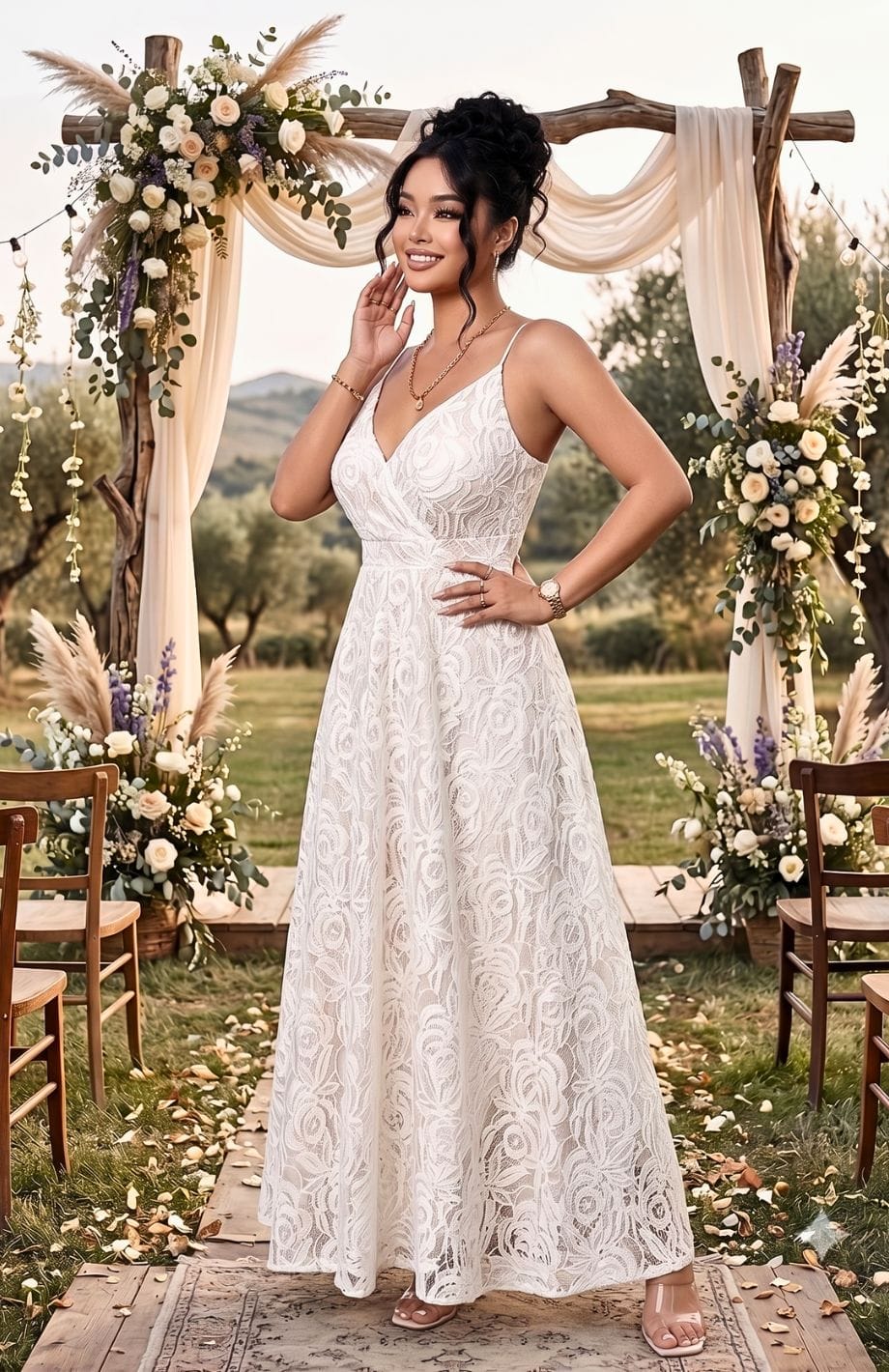 Robe Bohème Chic Invite Mariage Grande Taille | Reine Rustique