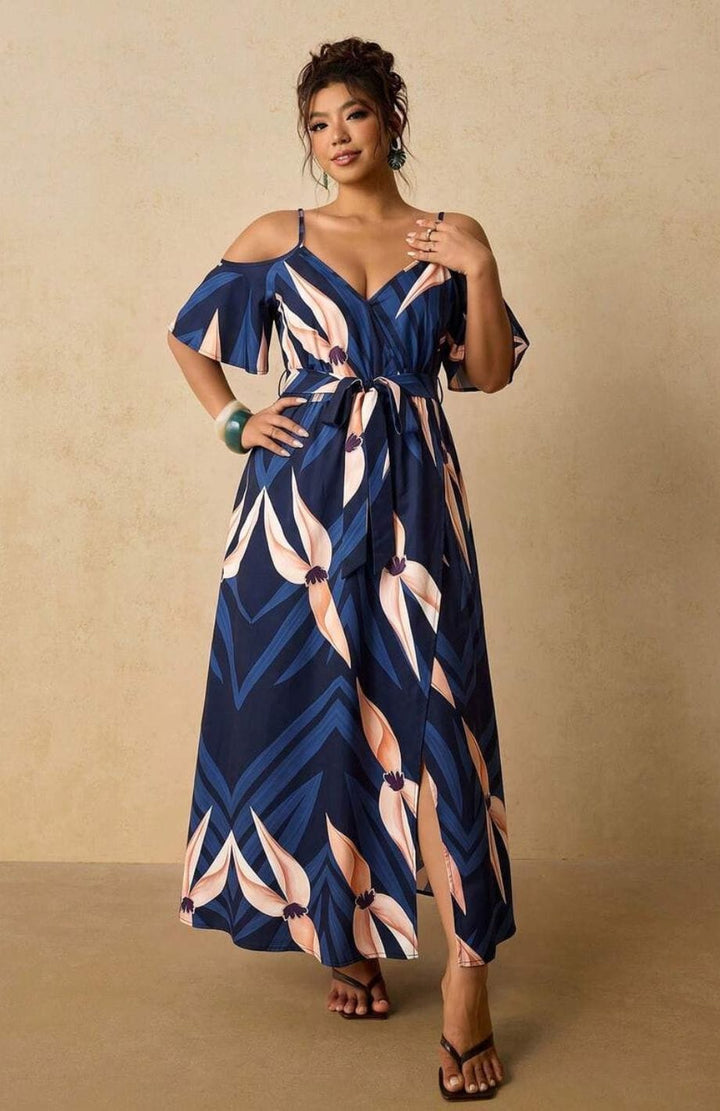 Robe Mariage Invitée Grande Taille | Reine Rustique BLEU / 0XL