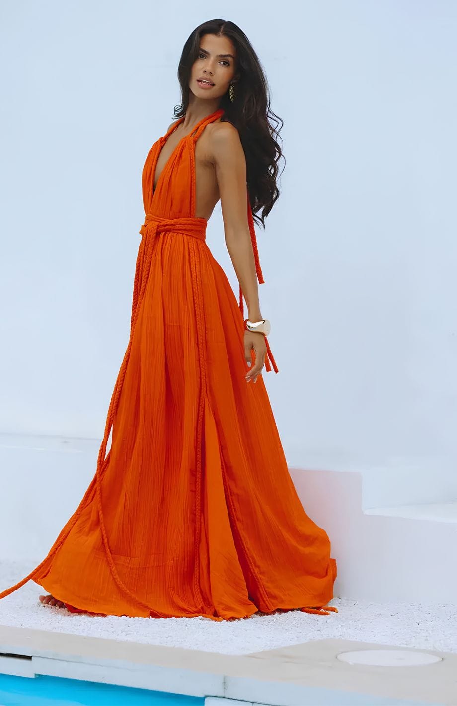 Robe Bohème Orange | Reine Rustique