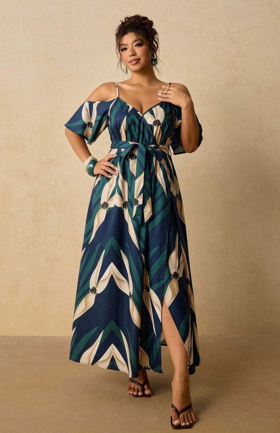 Robe Mariage Invitée Grande Taille | Reine Rustique VERT / 0XL