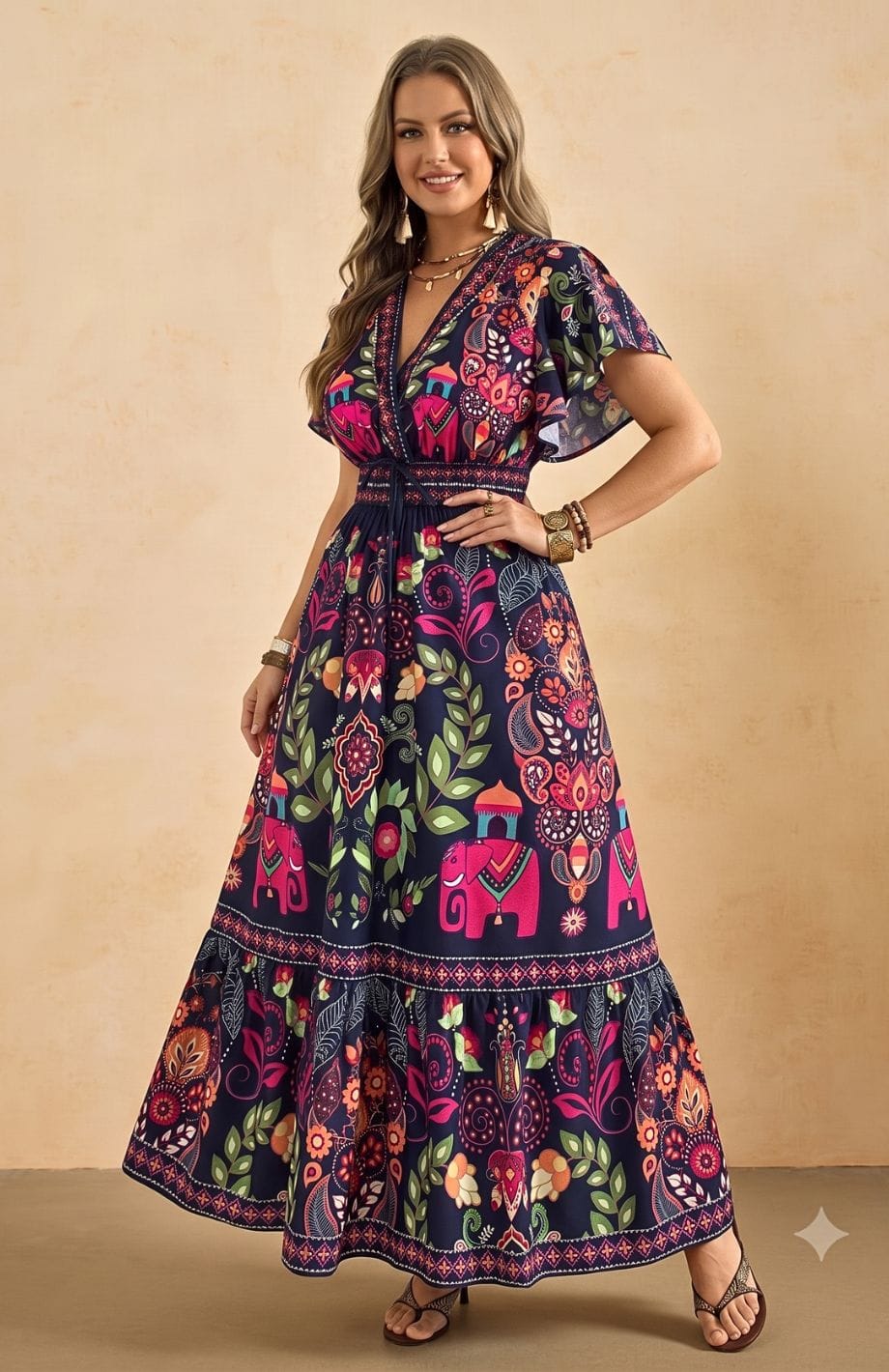Robe Longue Grande Taille Bohème | Reine Rustique