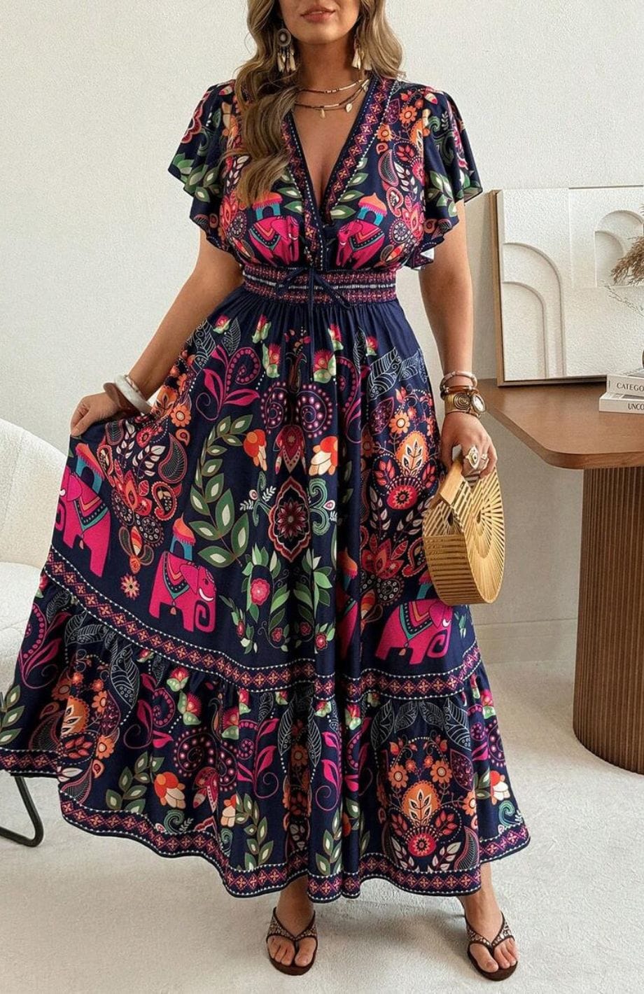 Robe Longue Grande Taille Bohème | Reine Rustique