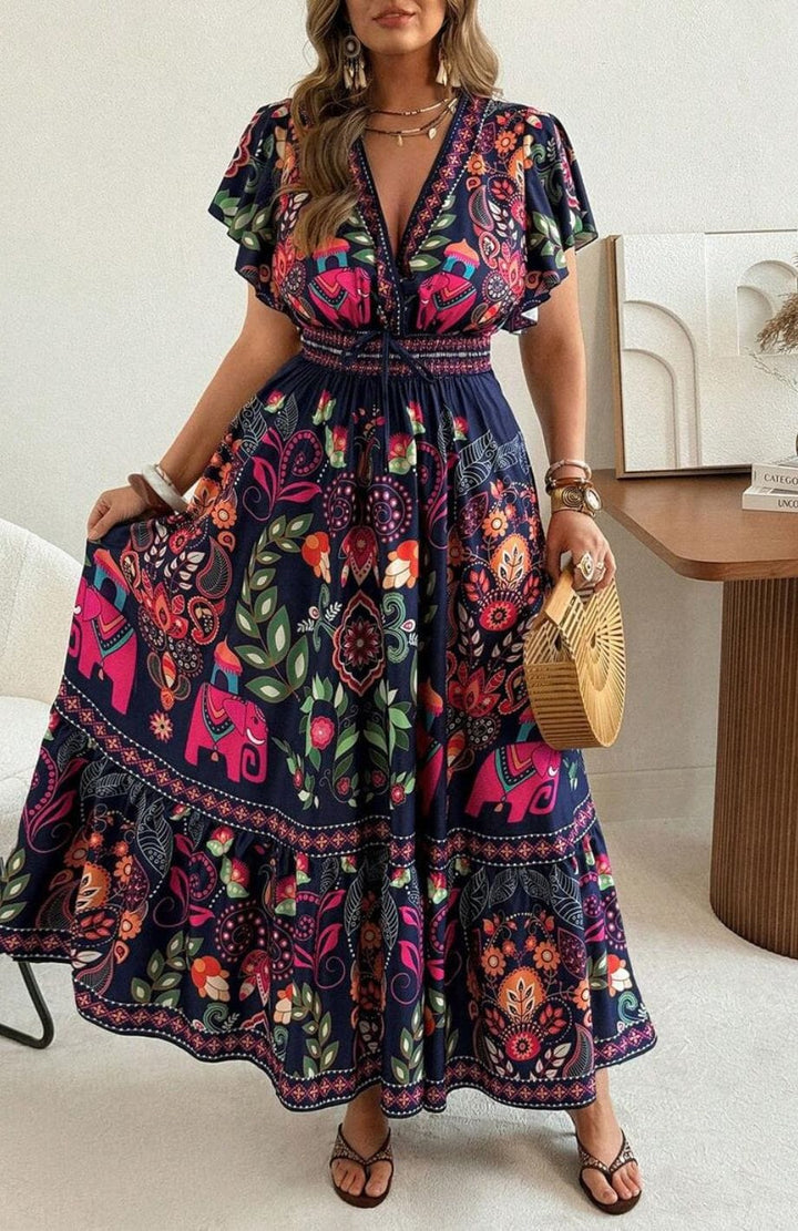 Robe Longue Grande Taille Bohème | Reine Rustique
