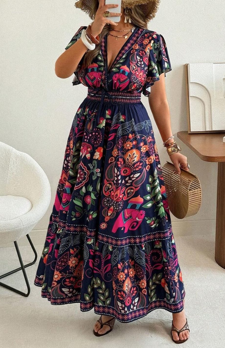 Robe Longue Grande Taille Bohème | Reine Rustique