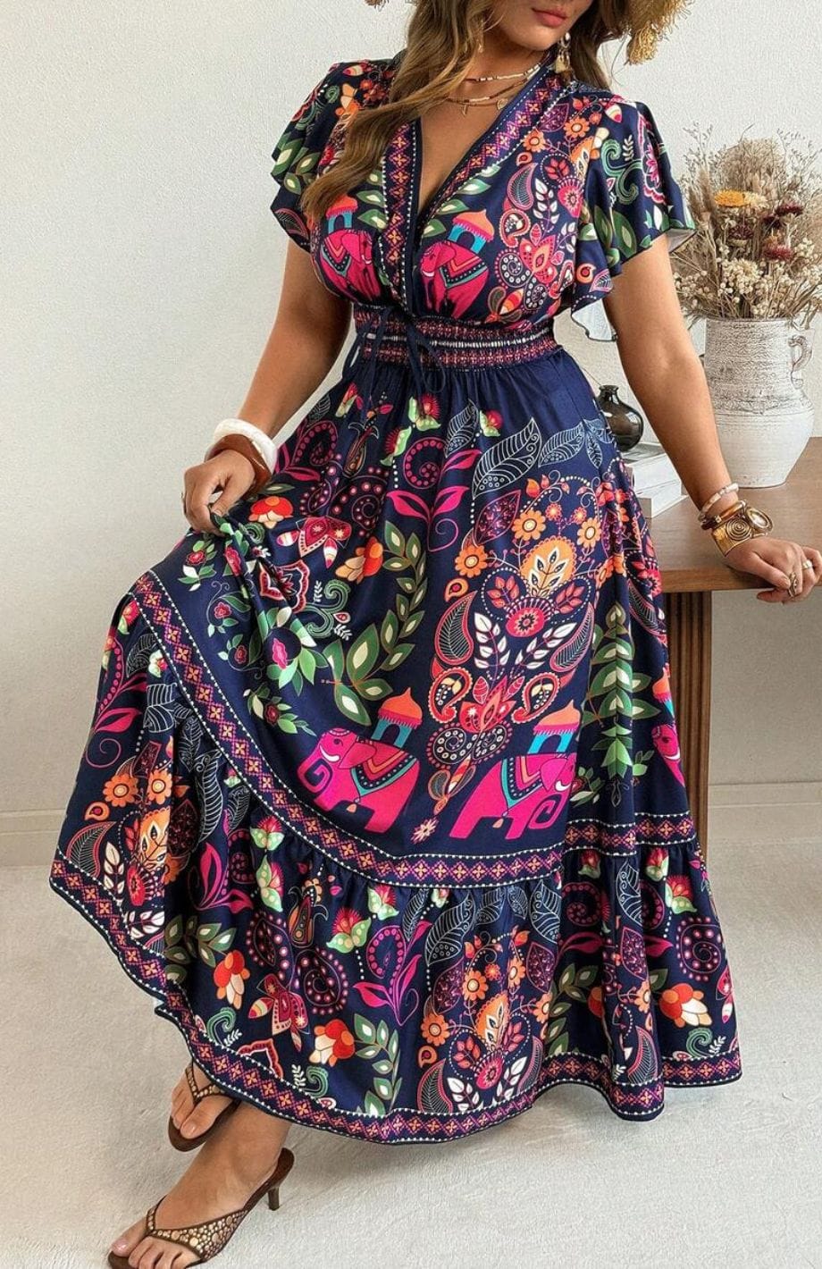 Robe Longue Grande Taille Bohème | Reine Rustique