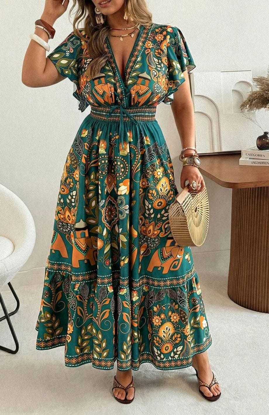 Robe Longue Grande Taille Bohème | Reine Rustique