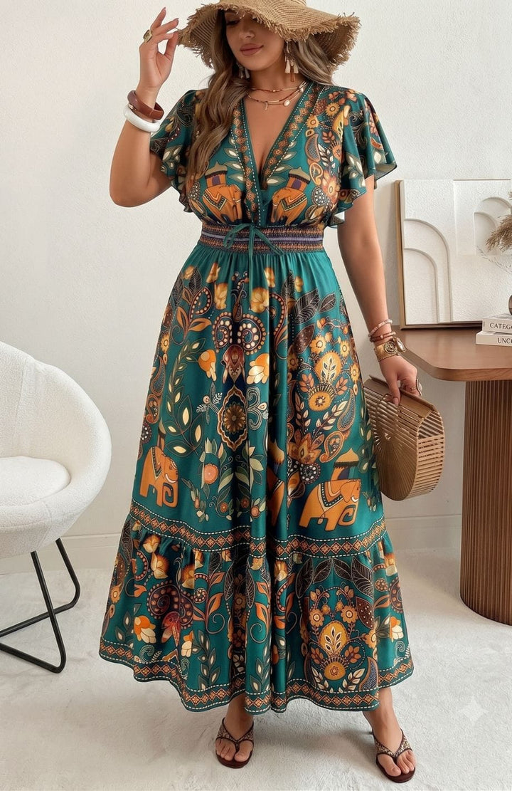 Robe Longue Grande Taille Bohème | Reine Rustique