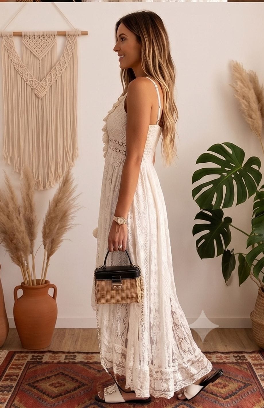 Robe Bohème Beige | Reine Rustique
