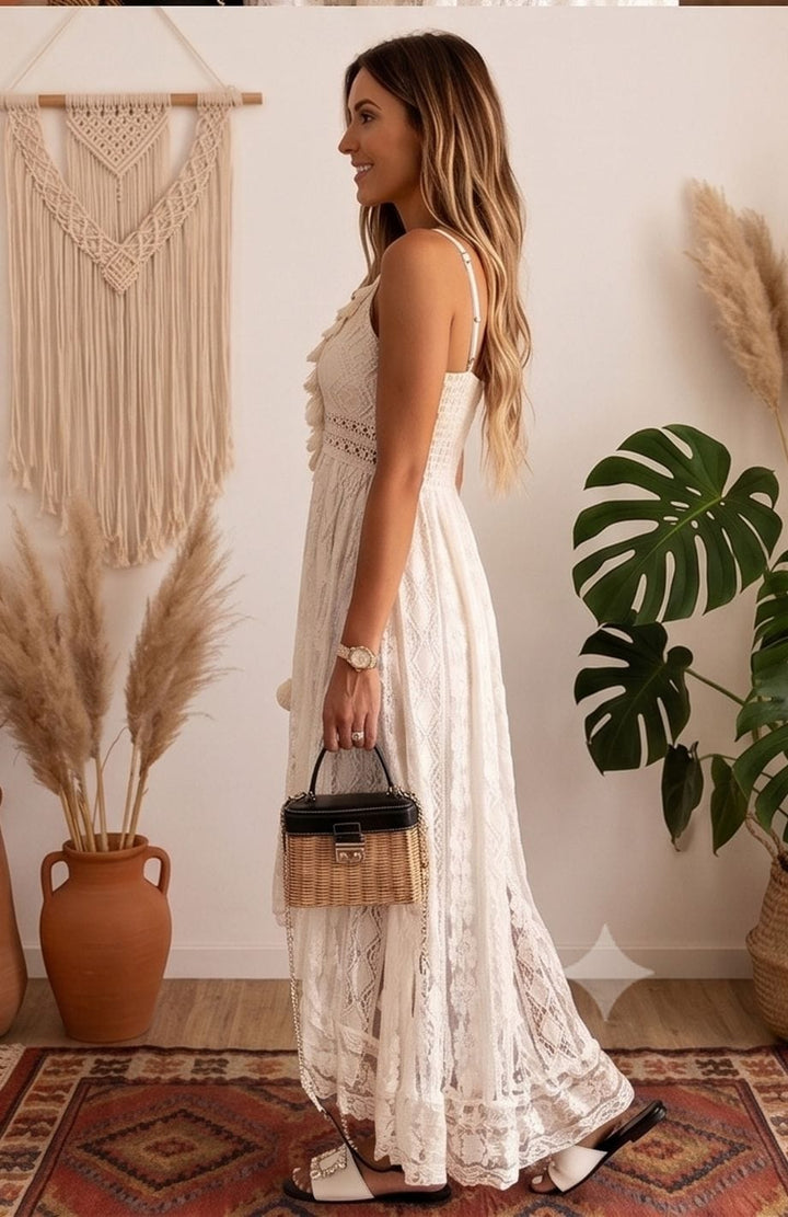 Robe Bohème Beige | Reine Rustique