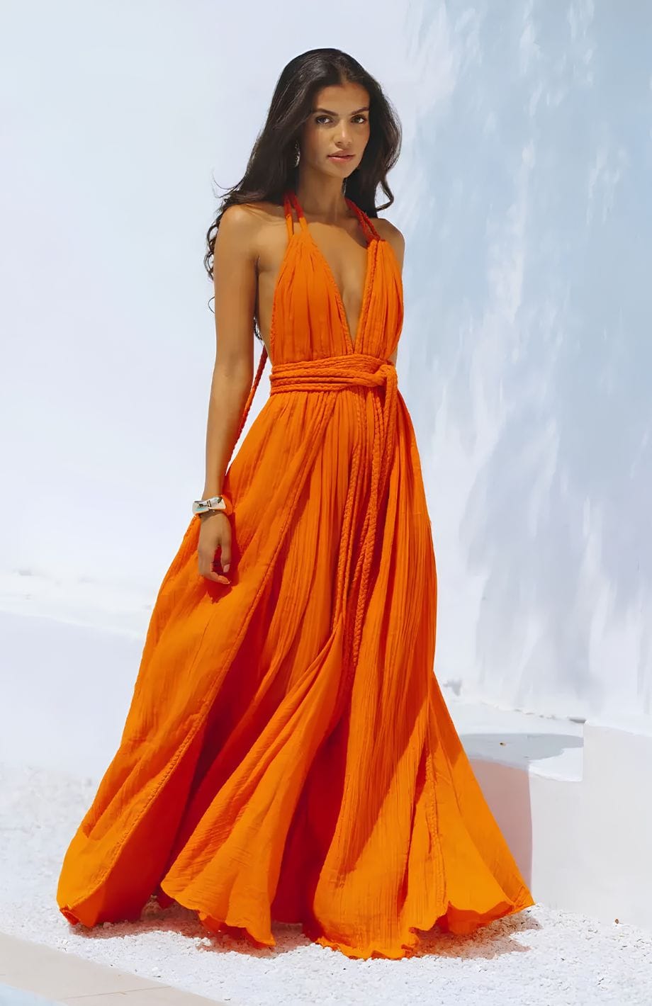 Robe Bohème Orange | Reine Rustique