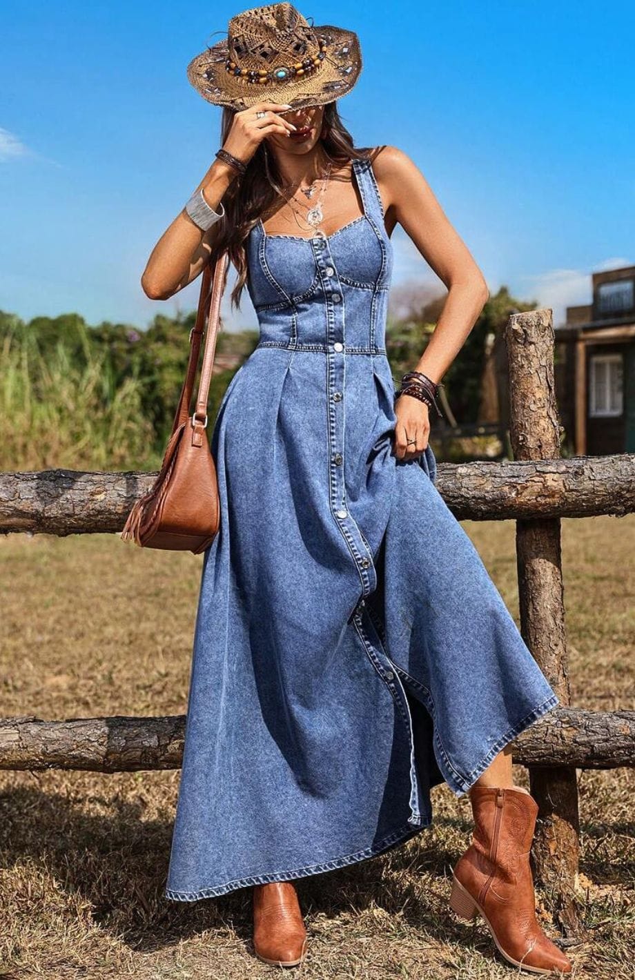 Robe Bohème En Jean | Reine Rustique