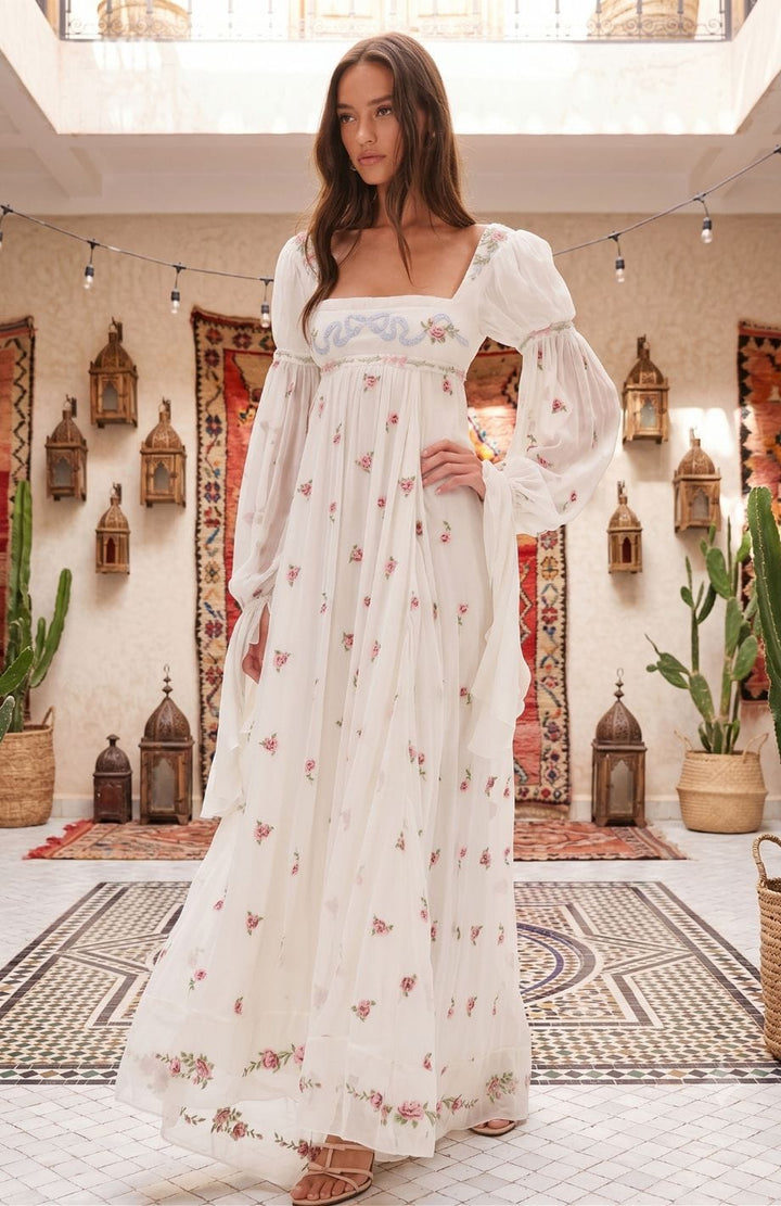 Robe Longue Fleurie Bohème | Reine Rustique