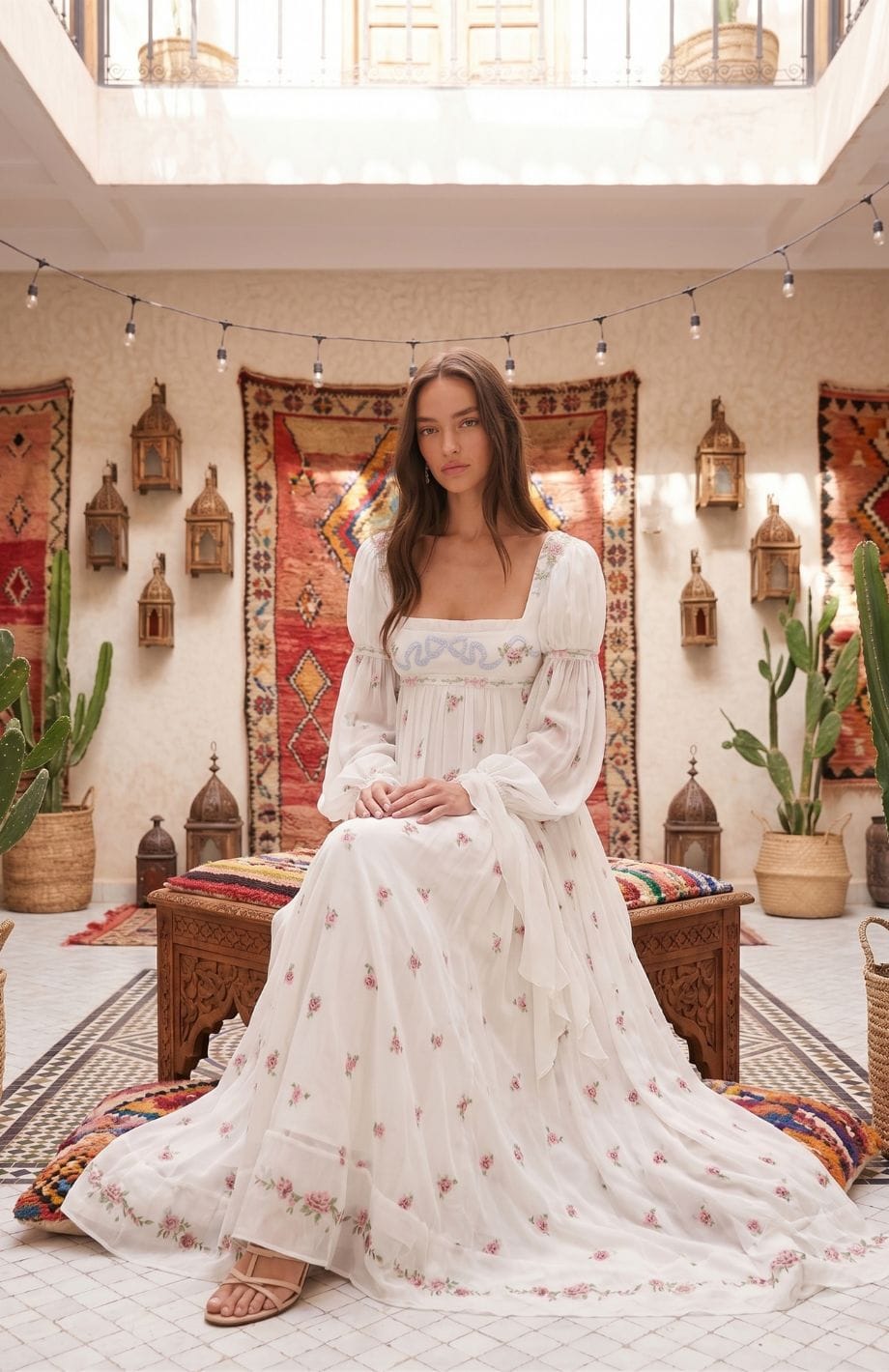 Robe Longue Fleurie Bohème | Reine Rustique
