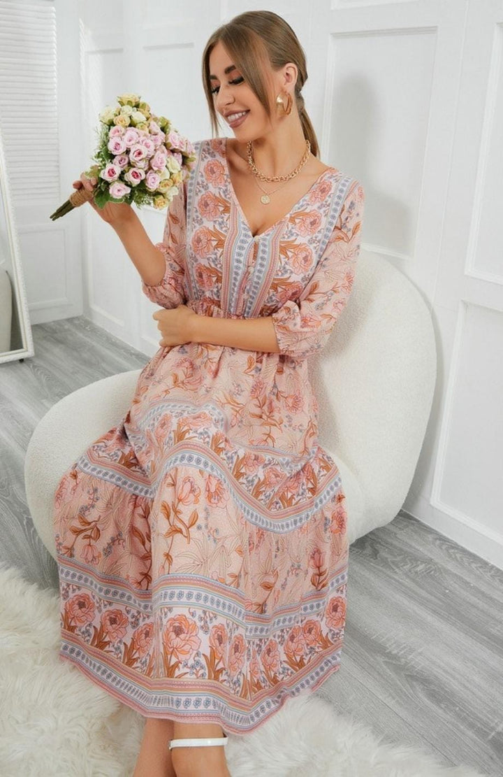 Belle Et Douce Robe Champs Mi Longue | Reine Rustique