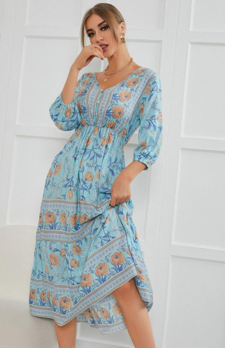 Belle Et Douce Robe Champs Mi Longue | Reine Rustique